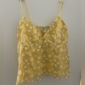 BRAND NEW Yellow Floral Lace Cami Top